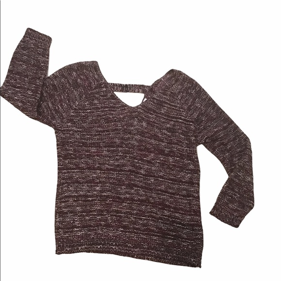 Susina V-neck back strap marled knit sweater. - Picture 10 of 11